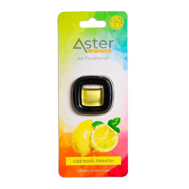 Ароматизатор на дефлектор "Crystal" (Свежий лимон) 1 шт. ASTER
