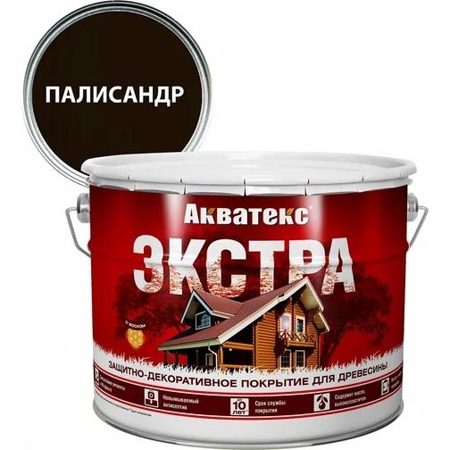 Акватекс Покрытие защитно-декоративное 2в1 9л Палисандр