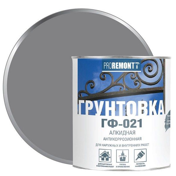 Грунт ГФ-021 PROREMONTT серый 0,9кг