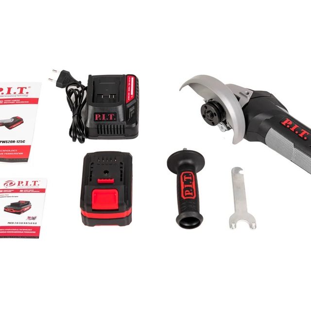 УШМ 125мм Аккумуляторная PH20-4.0-1шт/ЗУ PH20-2.4А P.I.T. PWS20H-125C