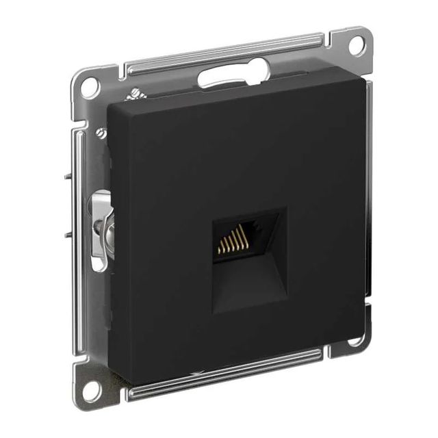 Розетка компьютерная Atlas Design RJ45 механизм карбон