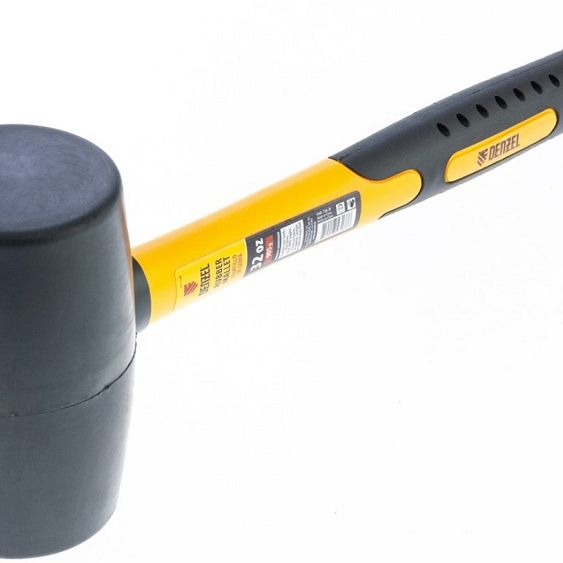 Киянка фиберглассовая рукоятка 900гр черная резина Denzel
