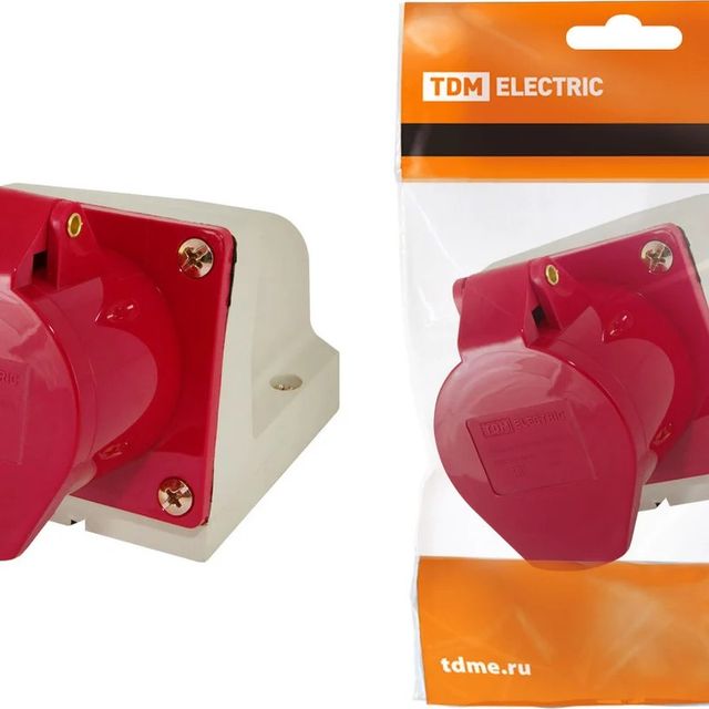 Розетка 115 стационарная 3Р+РЕ+N 16А 380В IP44 TDM