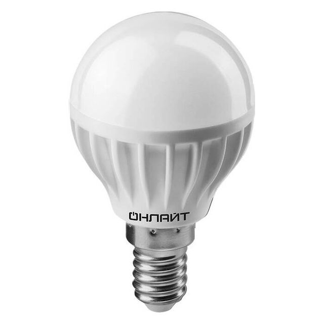 Лампа светодиодная ОНЛАЙТ OLL-G45-8-230-4K-E14 71625