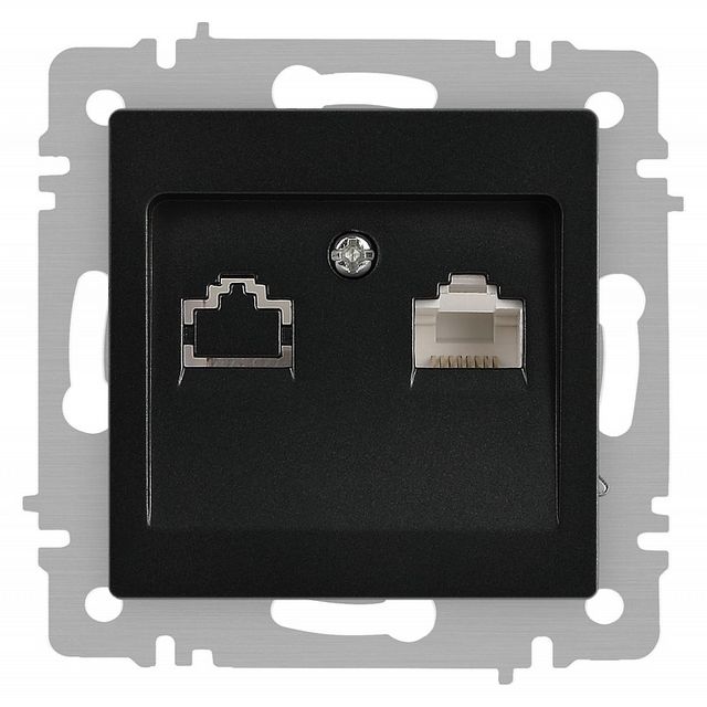 Розетка Intro Accent 6-303-05 информационная RJ45 IP20 СУ антрацит