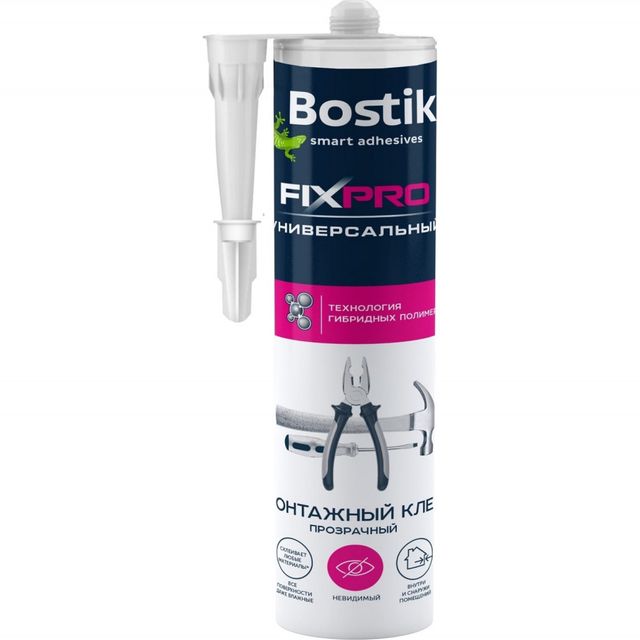 Клей монтажный Bostik FixPRO универсальный 290мл Прозрачный