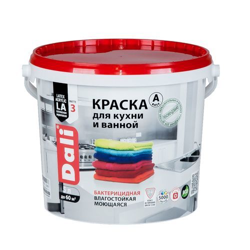 Краска для кухни ванной 0,9л База А Dali