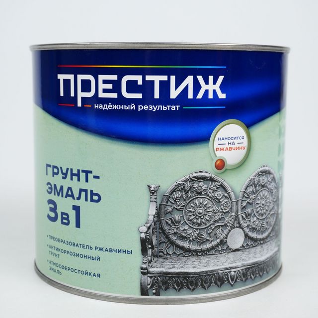 Грунт-эмаль 3в1 Престиж б/с Черный 8кг