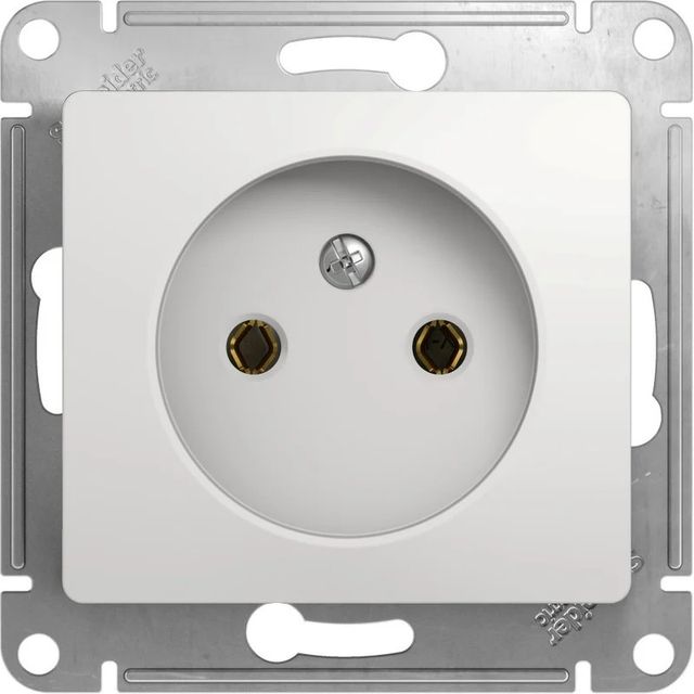 Розетка без заземления 16А Белый GLOSSA