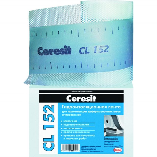 Лента гидроизоляционная 120мм*10м Церезит ceresit CL152
