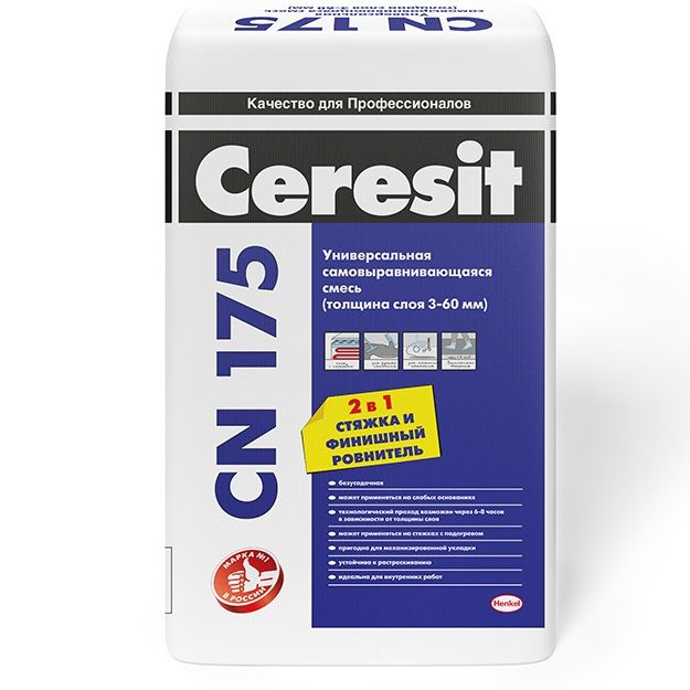 Самовыравнивающая смесь Церезит ceresit CN-175 25кг (48/упак.)