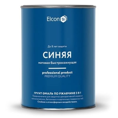 Грунт-эмаль по ржавчине 3в1 Elcon Синий матовый 0,8кг