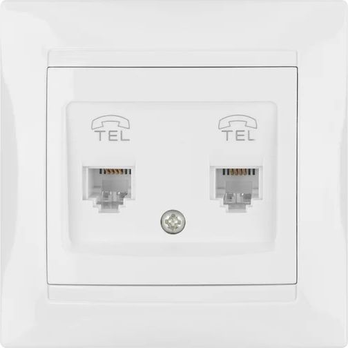 Компьютерная розетка, белая RJ45 Лама TDM