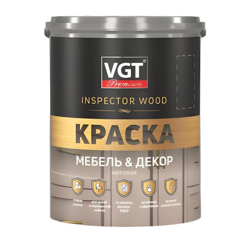 Краска для мебели и декора IQ 133 Премиум база А 1кг ВГТ