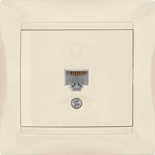 Компьютерная розетка слоновая кость RJ45 Лама TDM