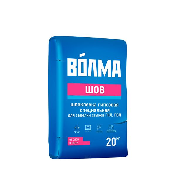 Шпатлевка гипсовая ВОЛМА Шов 20 кг (63 шт/уп)