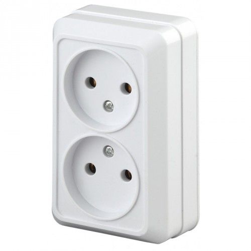 Розетка INTRO 2*2P 16А-250В IP20 OУ Quardo Белый