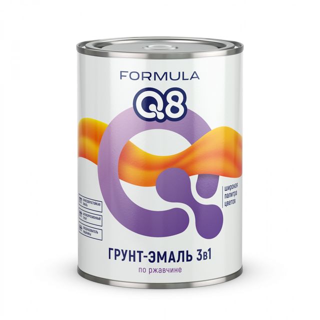 Грунт-эмаль 3в1 Престиж формула Q8 Серый 0,8кг Полуматовая