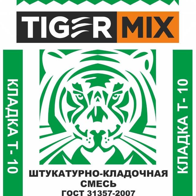 Штукатурно кладочная смесь Т-10 Тайгер Микс Tiger mix 25кг (56шт/упак.)