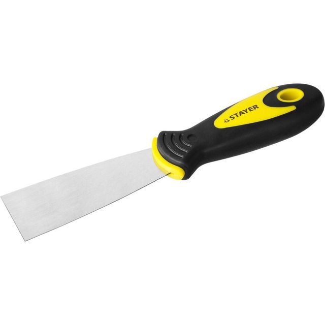 Шпатель двухкомпонентая ручка 40мм нержавеющее профилированное полотно Stayer Master
