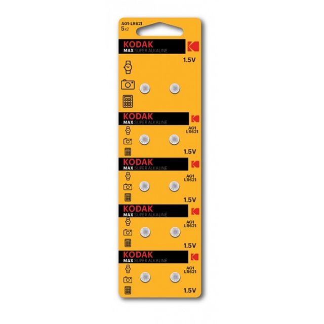 Батарейки Kodak AG1 LR621 LR60 MAX Button Cell