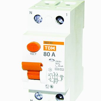 Устройство защитного отключения ВД1-63 2Р 80А 100мА TDM