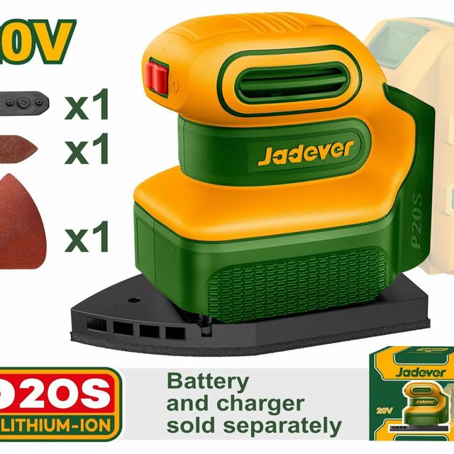 Шлифмашина вибрационная аккумуляторная 20В 12000об/мин JADEVER