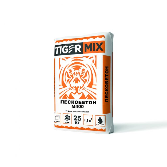 Пескобетон М400 Тайгер Микс Tiger mix 25кг (56шт/упак.)