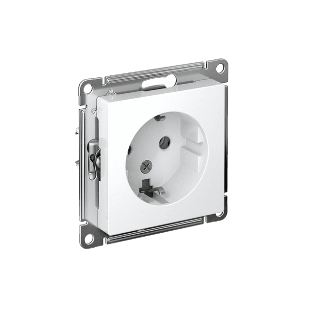 Розетка с заземлением Atlas Design, 16А, механизм, белый, Systeme Electric