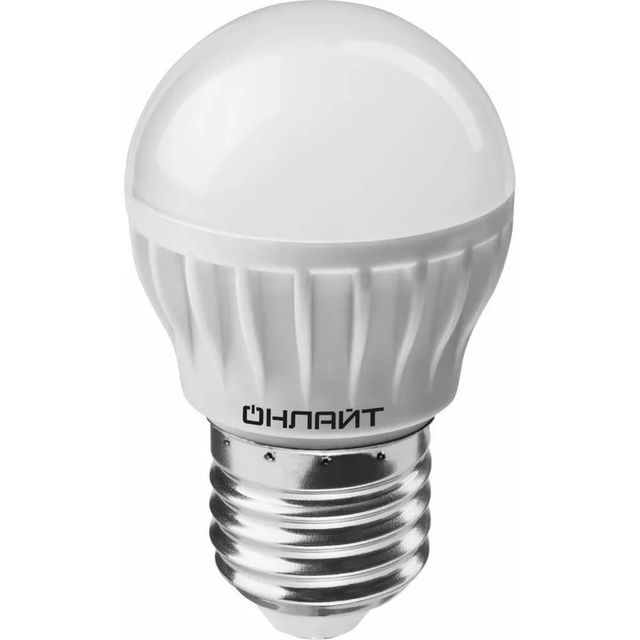 Лампа светодиодная ОНЛАЙТ OLL-G45-8-230-6.5K-E27 61137