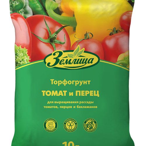 Торфогрунт Землица Томат и перец 10л (5шт/уп)