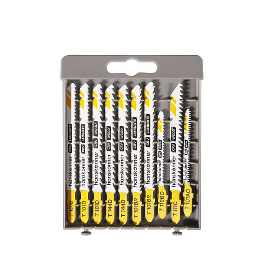 Пилки для лобзика 10шт T119BO T111C T101D T101AO + (T101B T144D T101BR)x2 Hanskonner H10-WOODSET1