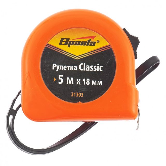 Рулетка Classic 5м*18мм пластиковый корпус Sparta