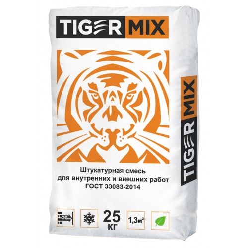 Смесь М-300 цементно песчаная Тайгер Микс Tiger mix 25кг (56шт\упак) НА РАЗВЕС