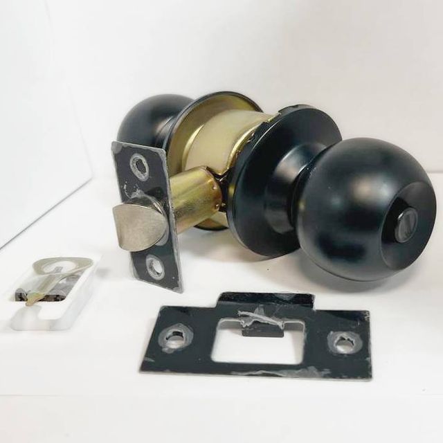 Ручка-кнопка круглая MZ-SC-02 мат. черный фиксатор