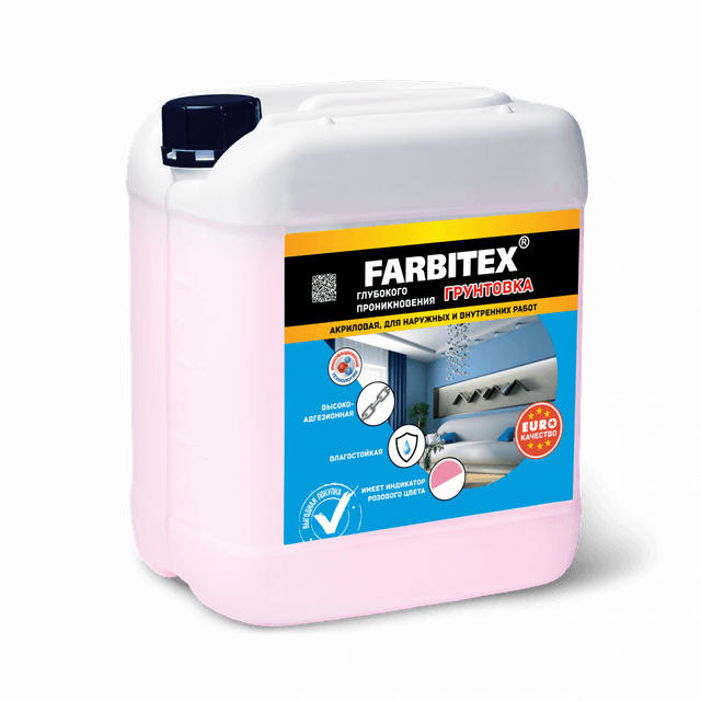 Грунтовка акриловая глубокого проникновения 1кг FARBITEX