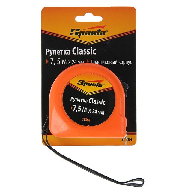 Рулетка Classic 7,5м*24мм пластиковый корпус Spatra