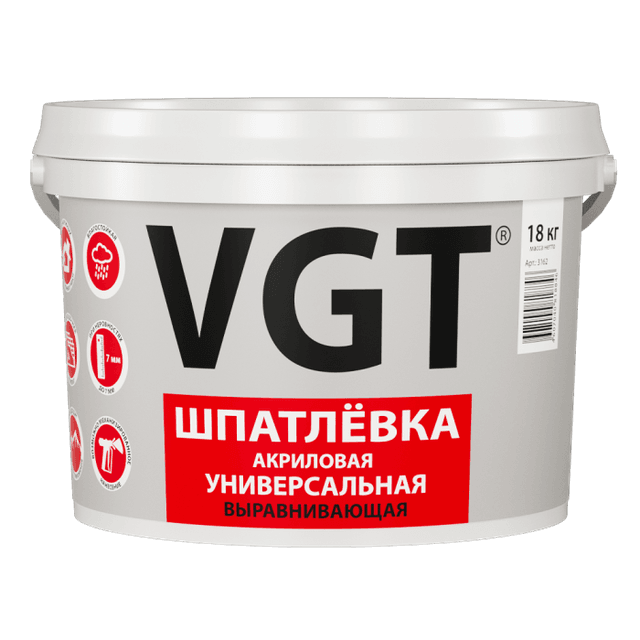 Шпатлевка универсальная для наружных внутренних работ влагостойкая 0,33кг ВГТ