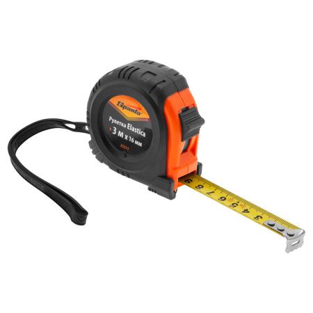 Рулетка Elastica 3м*16мм обрезиненный корпус Sparta