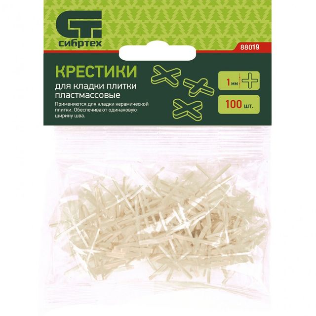Крестики для кафеля 1,0мм (100шт/уп) Сибртех