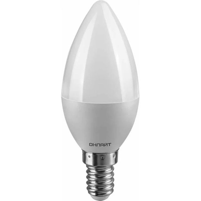 Лампа светодиодная ОНЛАЙТ OLL-C37-6-230-6.5K-E14-FR 61127
