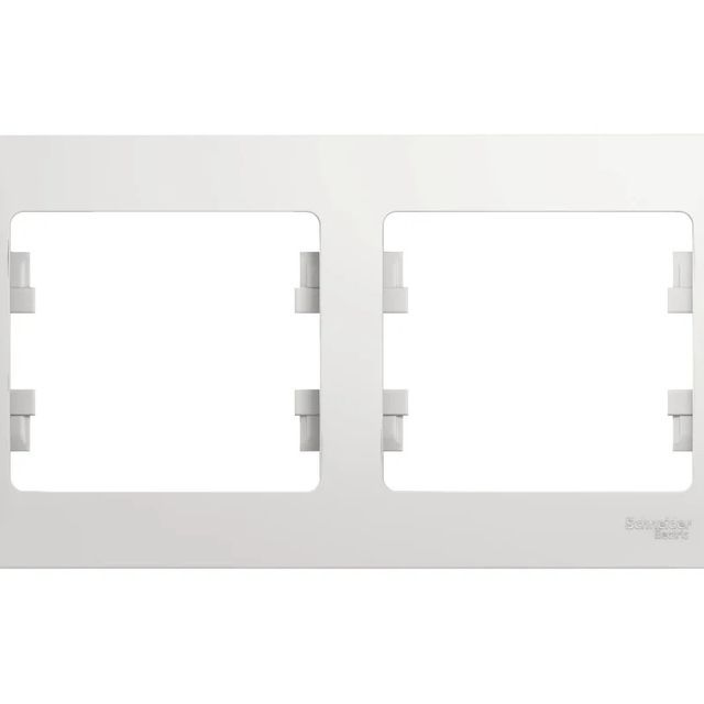 Рамка 2-постовая горизонтальная Glossa белый Systeme Electric (Schneider Electric)