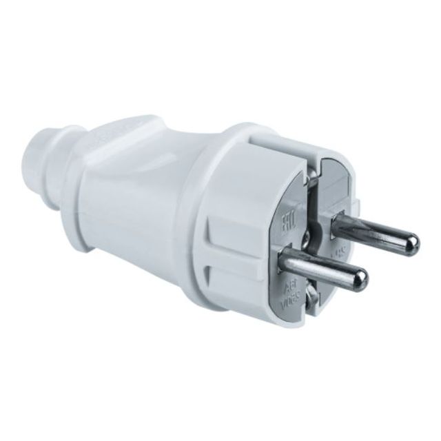 Вилка электрическая прямая белая NCA-PL02-16A-E-WH Navigator