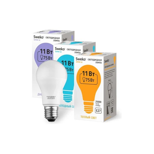 Лампа 42 серия светодиодная 42LED-A60-15w-230-4000K-E27