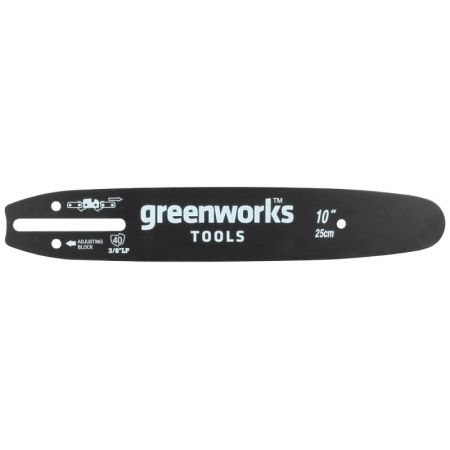 Шина для пилы Greenworks 25 см Шаг цепи; 3/8, Ширина паза шины; 1,1 мм, Кол-во ведущих звен