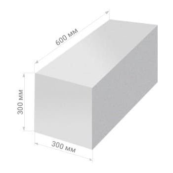 Газобетонный блок автоклавного твердения 600*300*400мм D-600 (24шт) КНР