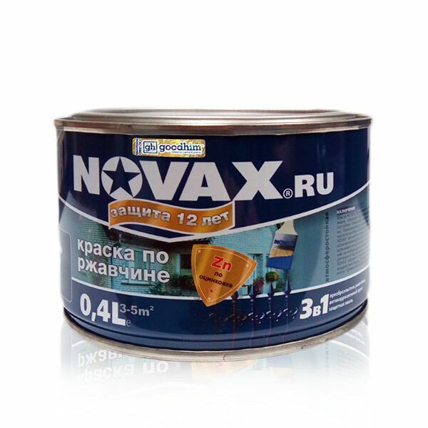 Грунт-эмаль 3в1 Novax Goodhim глянцевая Синий 0,4л