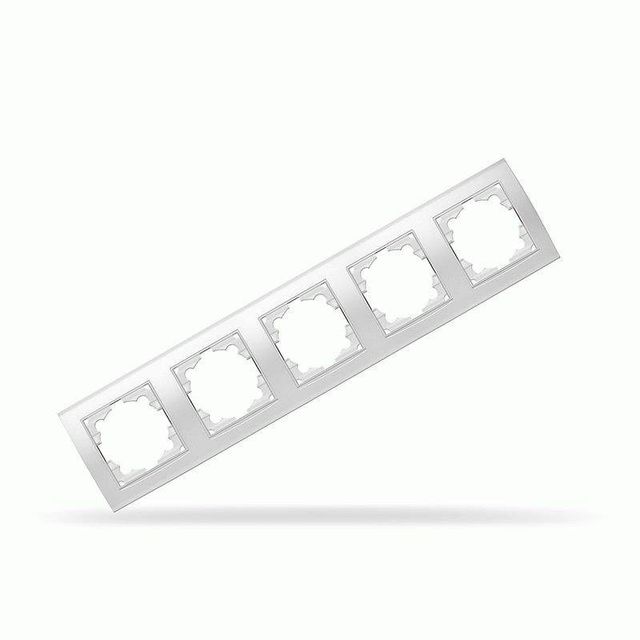 Рамка 5-местная горизонтальная UNIVersal Бриллиант Еврослот Белый