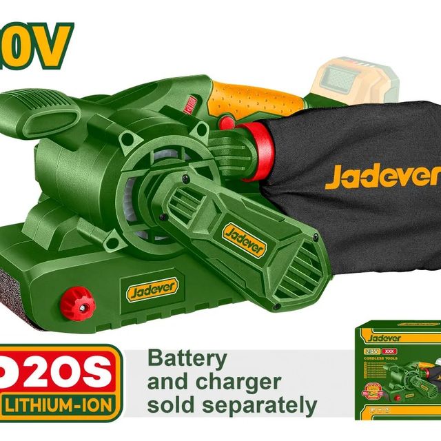 Шлифмашина ленточная аккум 20В 180-300м/мин б/акк и зар JADEVER