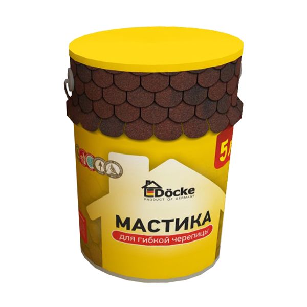 Мастика Docke (Дёке) для гибкой черепицы 5л (4,2кг)